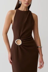 Maylin Hardware Maxi Dress - Dark Chocolate