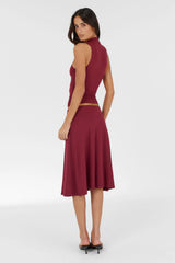 Adeline Midi Skirt Wine