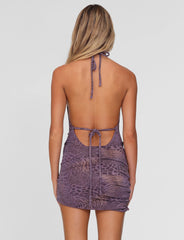 INDIGO MINI DRESS - PURPLE TIGER