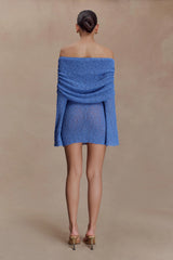 Marisol Off Shoulder Boucle Mini Dress - Periwinkle
