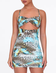 VERA MINI DRESS - MULTI : ANIMAL : BUTTERFLY ANIMAL