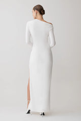 Thalyn Crepe Maxi Dress With Split - White