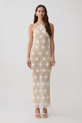 Sam Halter Hand Crochet Maxi Dress - Ivory