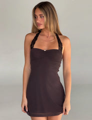 TAWNY MINI DRESS - CHOCOLATE