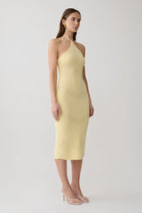 Penny Pointelle Midi Dress - Lemon