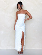 THEO LACE MAXI DRESS - WHITE