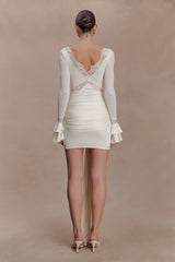 Electra Slinky Lace Mini Dress - Ivory
