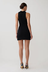 Hector Halter Neck Knit Mini Dress - Black