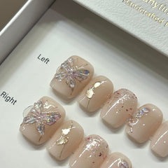 Crystal Purple Butterfly Press On Nails