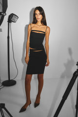 Francine Midi Skirt Black