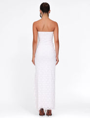 THEO LACE MAXI DRESS - WHITE
