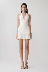 Peregrine Modal Halter Mini Dress - Ivory