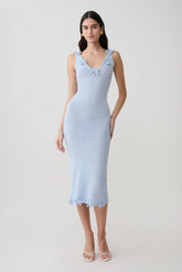 Rachael Knit Midi Dress - Light Blue