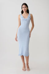 Rachael Knit Midi Dress - Light Blue
