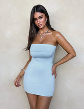 DARIELLE MINI DRESS - BLUE : DUSTY BLUE