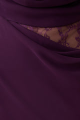 Arra Chiffon And Lace Halter Maxi Dress - Plum