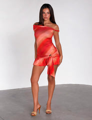 HAELO MINI DRESS - SUNRISE GLITTER STRIPE