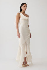 Edith Draped Maxi Dress - Ivory