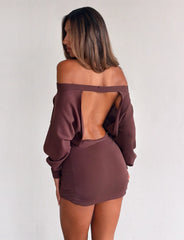 JANINE MINI DRESS - CHOCOLATE