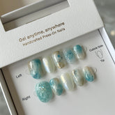 Sea & Sky Marble Press On Nails