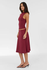 Adeline Midi Skirt Wine