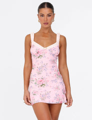 AMARAN MINI DRESS - PINK : FLORAL : WILD FLOWER