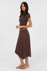 Madeleine Midi Skirt Brown