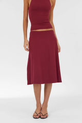 Adeline Midi Skirt Wine