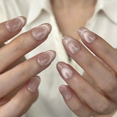 Pink Dual-Light Frenchie Press On Nails