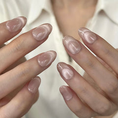 Pink Dual-Light Frenchie Press On Nails