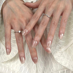 Clean Girl Nude Cat Eye Press On Nails