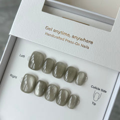 Cool Gray Crystal Press On Nails