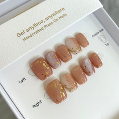 Golden Red Bean Paste Press On Nails