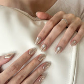 Freshwater Pearl Cat Eye Press On Nails