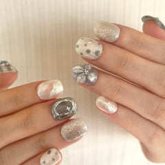 Blue-Gray Bubble Dream Press On Nails