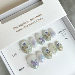 【Wood】Orchids Press On Nails