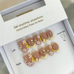 Sweet Honeybee and Creamy Frenchie Press On Nails