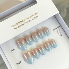 Pearly Blue Ombre Press On Nails