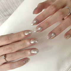Freshwater Pearl Cat Eye Press On Nails