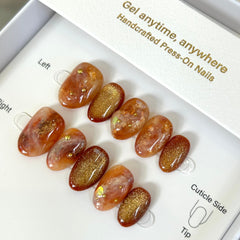 Caramel Honey Drip Press On Nails