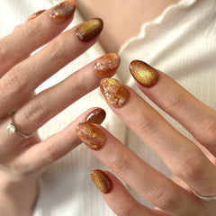 Caramel Honey Drip Press On Nails