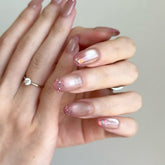 Blushing Peach Cat Eye Ombre Press On Nails