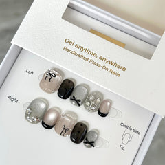 Miu Miu Girl in Her Little Black Dress Press On Nails