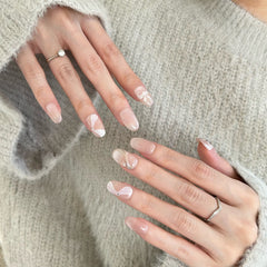 Lace Bow, Satin Ribbon Press On Nails