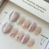 Galaxy with Subtle 3D Wave Press On Nails