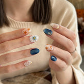 Royal Blue Bloom Press On Nails