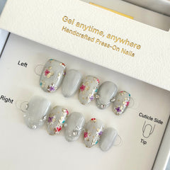 Porcelain Garden Press On Nails
