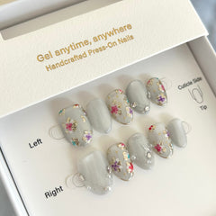 Porcelain Garden Press On Nails