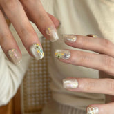 Hand-Tinted Dried Florals in a Glasshouse Press On Nails