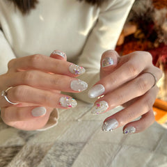 Porcelain Garden Press On Nails